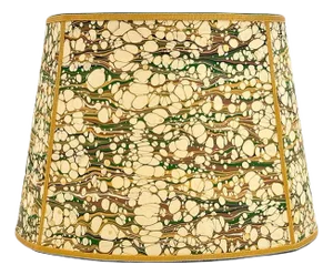 Green, Gold and Brown Marbled Modern Square Lampshade - (8″ x 8″) x (12″ x 12″) x 9"