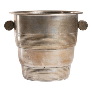 Mid 20th Century France Art Deco Silver Ice Bucket For Sale