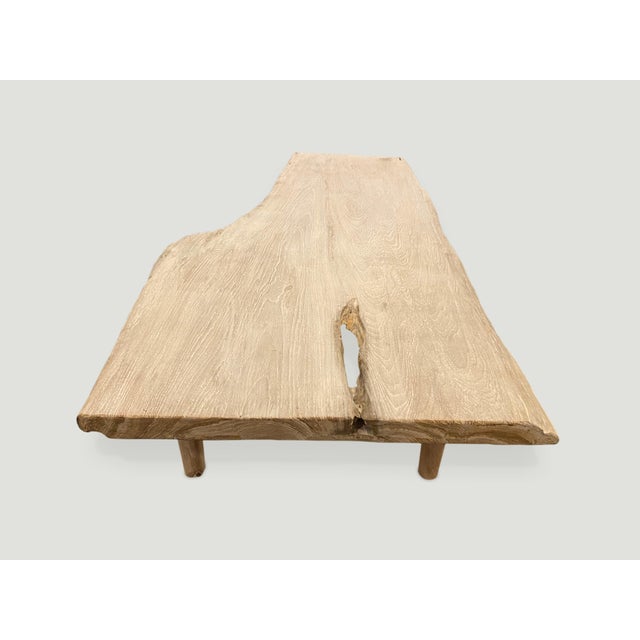 Andrianna Shamaris Live Edge Teak Wood Coffee Table or Bench For Sale - Image 10 of 18