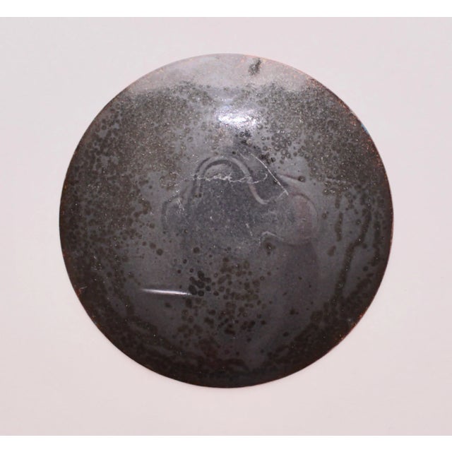 Striking little Enamel on Copper plate, signed by the artist.