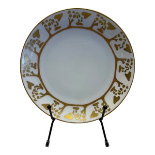 Antique Empire Bavaria Art Nouveau Gilt 8” Cabinet Plate – Crown r.c. Mark, Circa 1920 For Sale