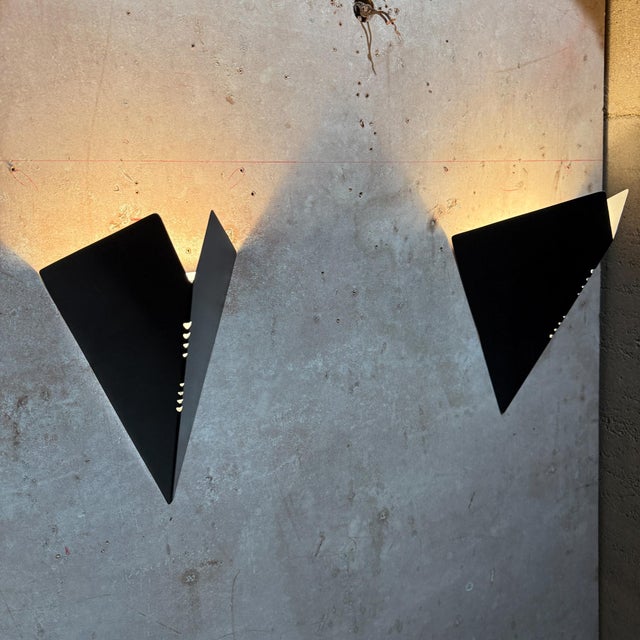 For your consideration, a pair for wall sconces. "Wall Sconce Triangular VDG 26 PR". Modern clean design. Finished in...