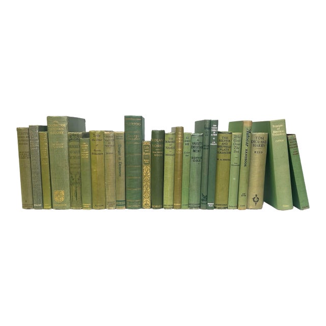 Decorative Books - Vinatge Fir Books - Green Books by the Foot For Sale