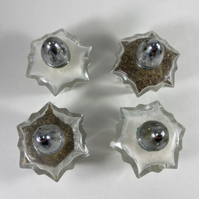 1970s 1970s Austrian Salt & Pepper Shakers in Starburst Star Design - Set of 4 For Sale - Image 5 of 10