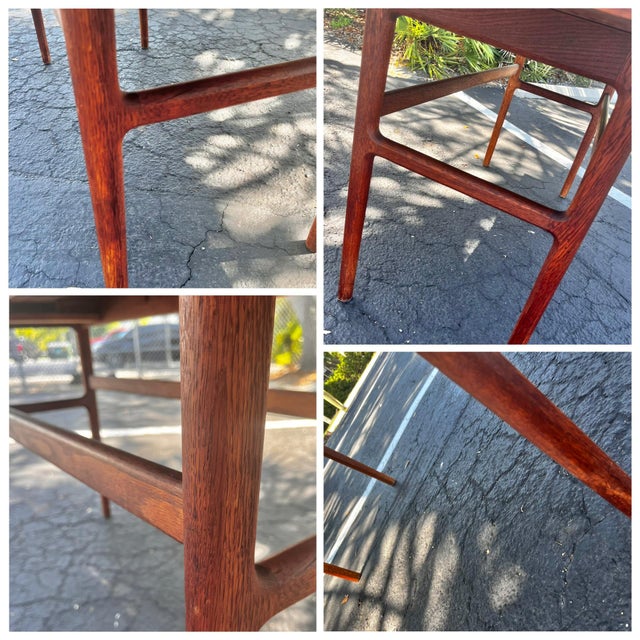 Brown Mid Century Danish Modern Fold-Down Dining Table For Sale - Image 8 of 9