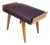 Mid-Century Modern Italian Wood and Purple Fabric Ottoman, 1950s For Sale