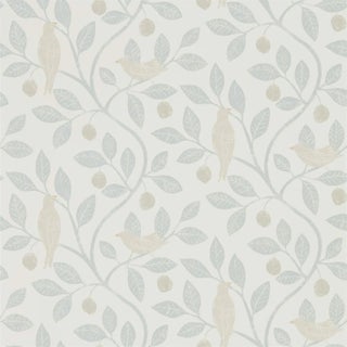 Sanderson Damson Tree Wallpaper in Mineral/Dove For Sale