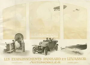 Antique Title Page with Illustrations of a Panhard Et Levassor Car Catalog, 1914, Print
