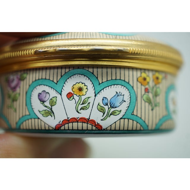1988 Halcyon Days Enamels England Bilston & Battersea Keepsake Trinket Box 2" For Sale - Image 13 of 13
