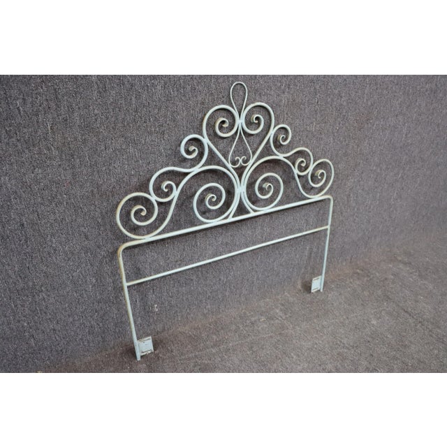 Regency Blue Iron Scroll Single Headboard