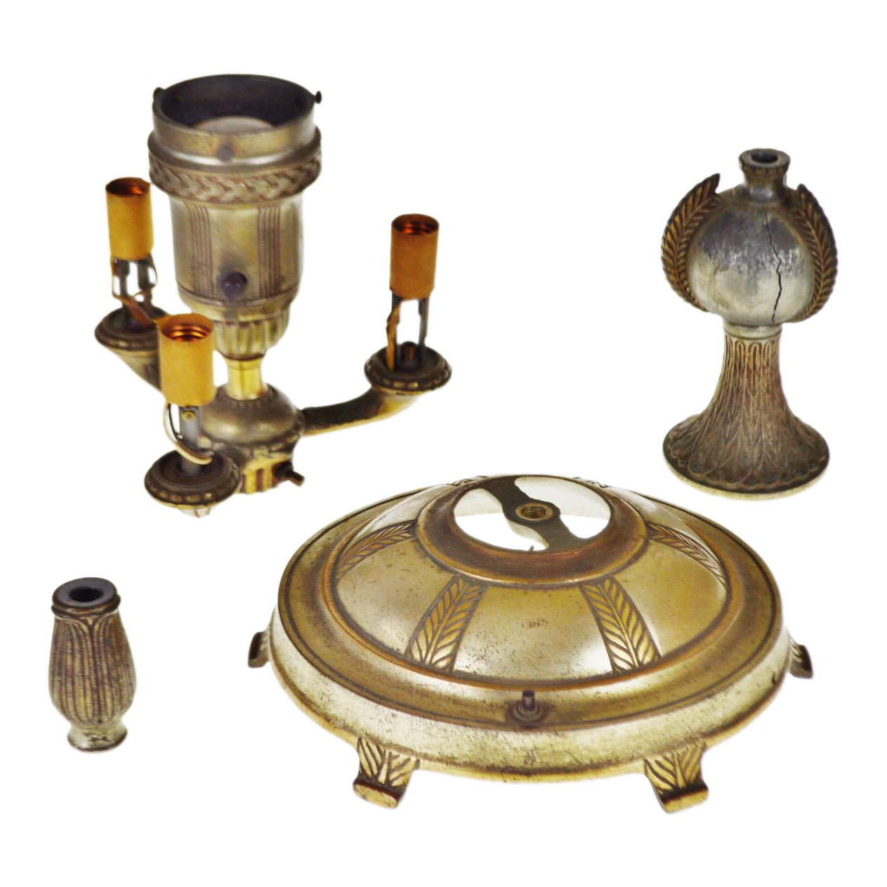 Vintage Cast Metal Colonial Premier Floor Lamp Parts Set of 4 Chairish