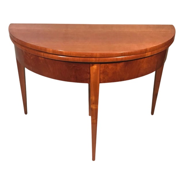 Biedermeier Demi-Lune Cherrywood Table, Germany, 1820s For Sale