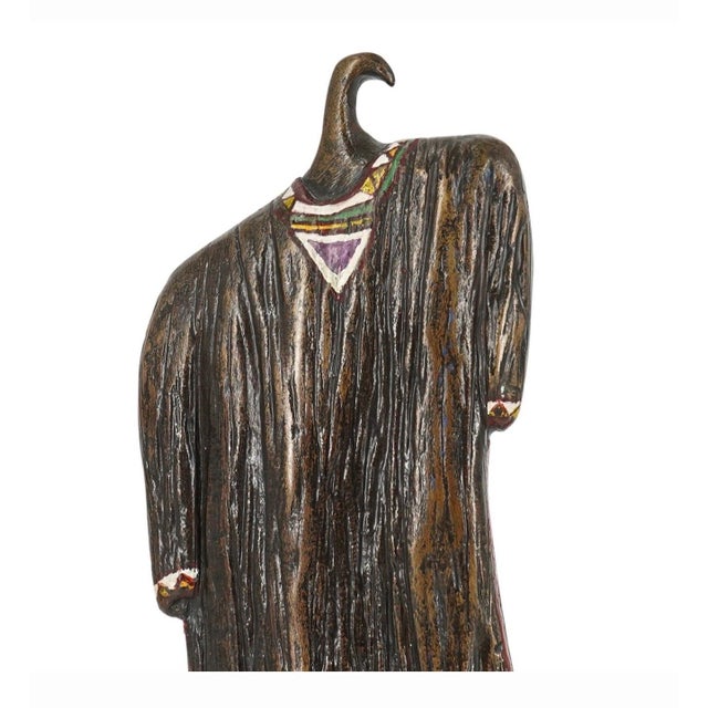 American Naomi Siegmann, Naomi Siegmann Bronze Polychrome Surrealist Dress Sculpture Mexico Woman Artist For Sale - Image 3 of 14