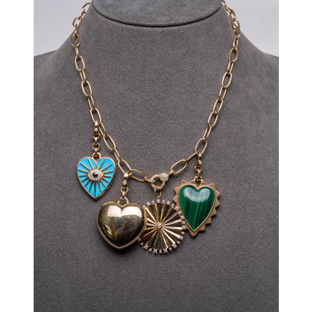 Rocks With Soul Extra Large Heart With Single Diamond Clasp For Sale - Image 9 of 11