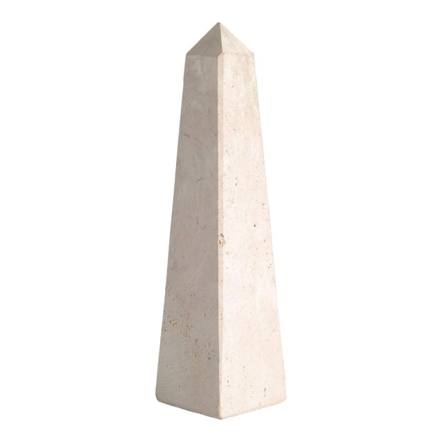 1980s Travertine Stone Mediterrane Obelisk For Sale