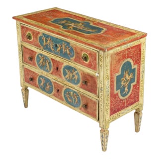 19th Century Venetian Italian Paint-Decorated Commode For Sale
