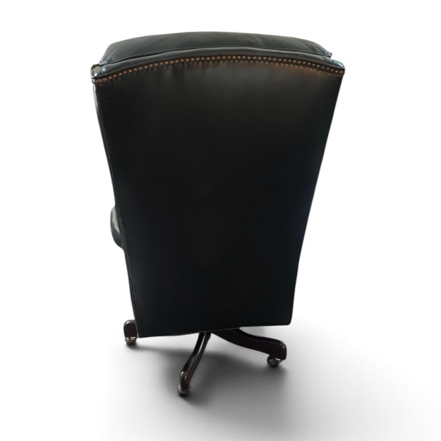 2010s Hancock and Moore Freeman Leather Executive Swivel Tilt Chair For Sale - Image 5 of 7