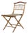 French Faux‑Bamboo Folding Chair in Gilded Wood and Green Fabric, 1850 For Sale
