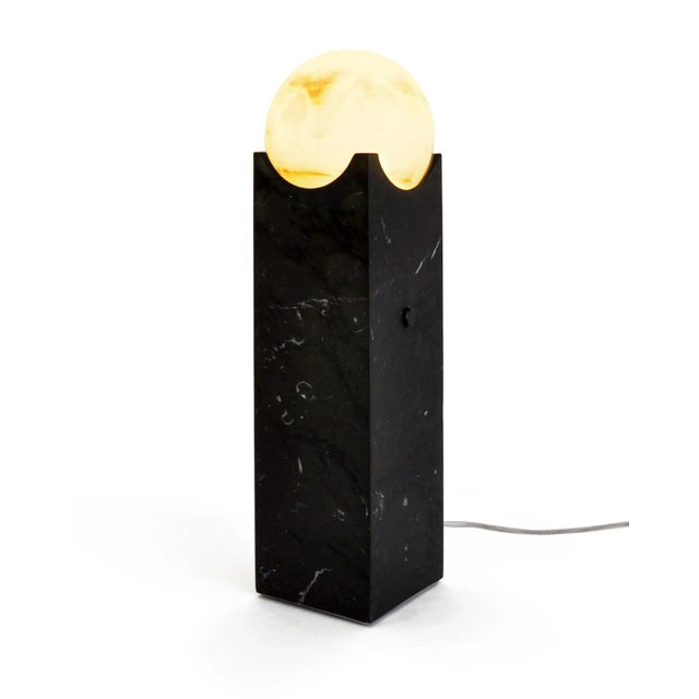 Small Handmade Eclipse Lamp in Black Marquina Marble from Fiam For Sale - Image 4 of 9