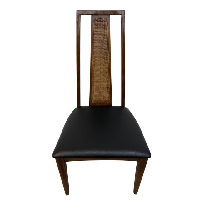 Wood Mid-Century Modern Walnut Cane Back Dining Chairs - Set of 6 For Sale - Image 7 of 9