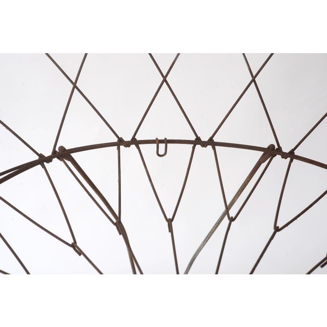 Vintage Collapsible Metal Wire Laundry Basket For Sale - Image 14 of 15