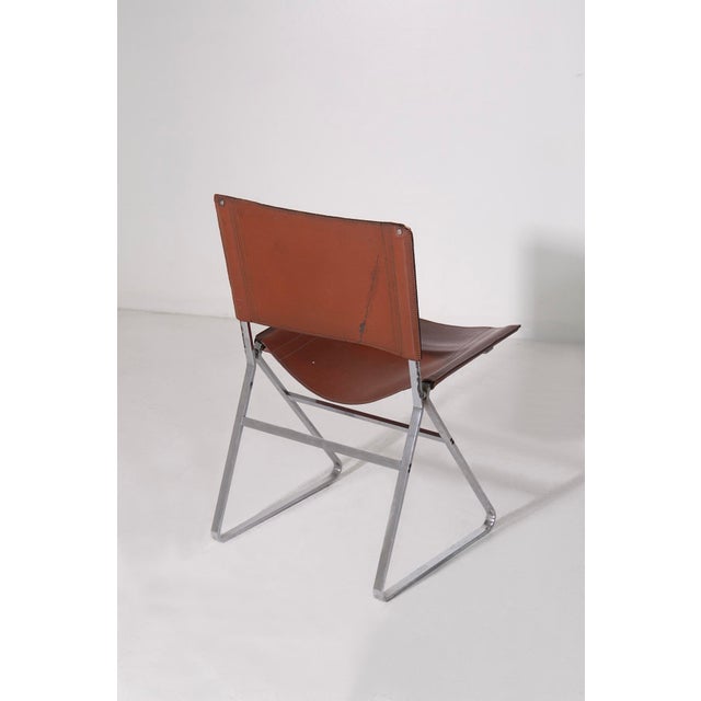 Mid-Century Modern Vintage Leather Chairs by Pierre Cardin, 1960, Set of 4 For Sale - Image 3 of 11