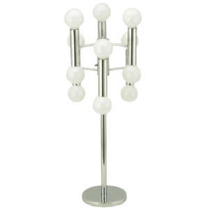 Modern Chrome 12 Light Table Lamp in the Manner of Robert Sonneman