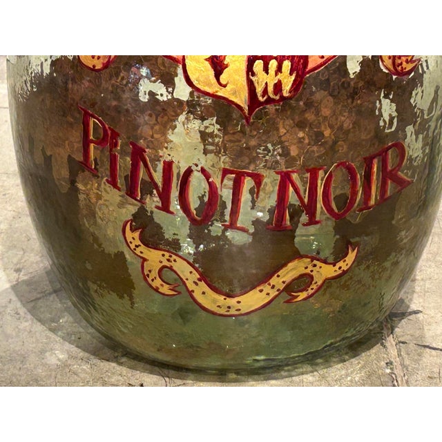 1900 - 1909 Hand Painted Antique Demi John Bottle From Normandy, France, ‘Pinot Noir’, Original Crate For Sale - Image 5 of 13