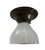 Metal 1920s Ribbed Clam Broth Sheffield Style Flushmount Ceiling Light For Sale - Image 7 of 8