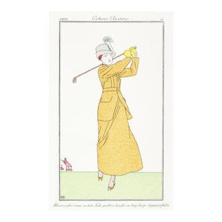 1913 Original French Art Deco Poster, Costumes Parisiens: Lady Golfer For Sale