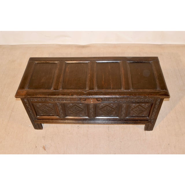 Wood Late 18th C. English Oak Blanket Chest For Sale - Image 7 of 13