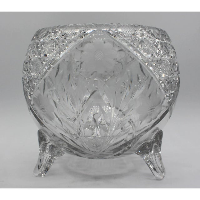 Circa 1900 American Brilliant Cut Glass Footed Rose Bowl For Sale In Raleigh - Image 6 of 8