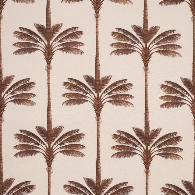 2020s Schumacher A Palm Is A Palm Print Fabric In Chocolate Meets Tobacco For Sale - Image 5 of 5