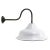 1950s Vintage Industrial White Enamel and Cast Iron Goose-Neck Wall Light For Sale - Image 5 of 5