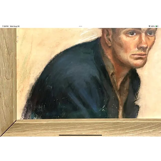 Vintage Boho Original 1956 Pastel Oil Painting on Paper For Sale - Image 11 of 12