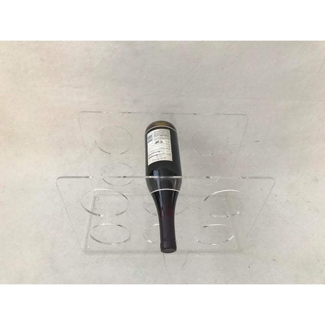 Transparent Modern Lucite Acrylic 6 Bottle Wine Rack For Sale - Image 8 of 8