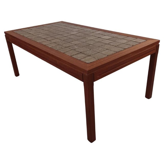 Fully Restored Danish Teak Coffee Table with Tiled Table Top, 1970s For Sale - Image 10 of 10