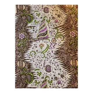 Quadrille Les Indiennes Multicolor Multi Brown Taupe Lilac Fabric 302653f 3 Yards For Sale