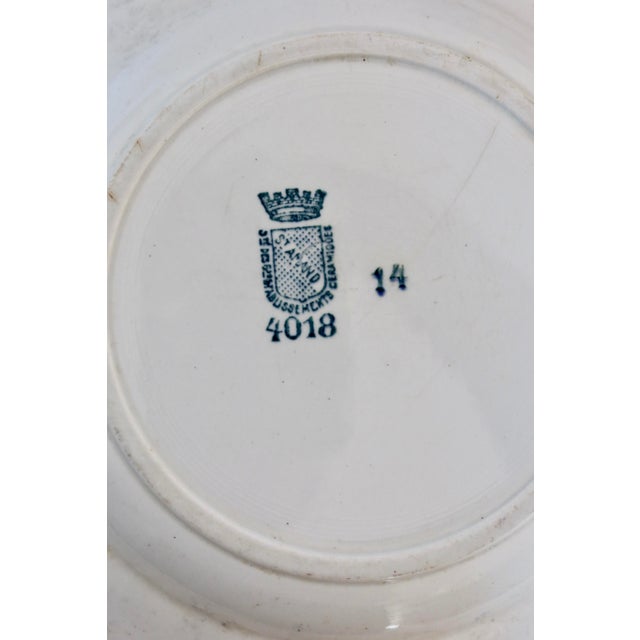 Blue Earthenware Flat Plates from Gien, 1950s, Set of 4 For Sale - Image 6 of 12