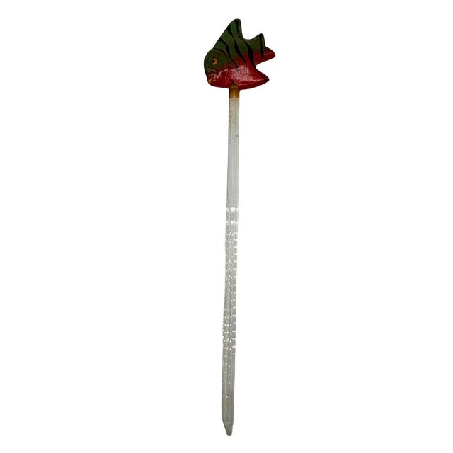 1980s 21 Piece Mid-Century Tropical Hula Girl & Flamingo Cocktail Swizzle Sticks For Sale - Image 18 of 18