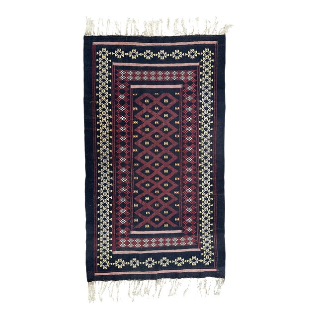 Vintage Moroccan Berber Tribal Kilim, 1950s For Sale