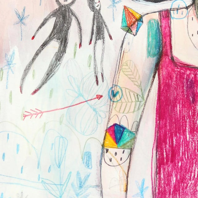 2020s Flowers Colored Crystals and Awareness - Whimsical Figurative Original Artwork by Silvia Pavarini For Sale - Image 5 of 8