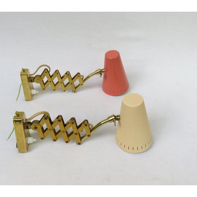 Mid-Century Modern Vintage Scissor Lights, 1950s, Set of 2 For Sale - Image 3 of 18