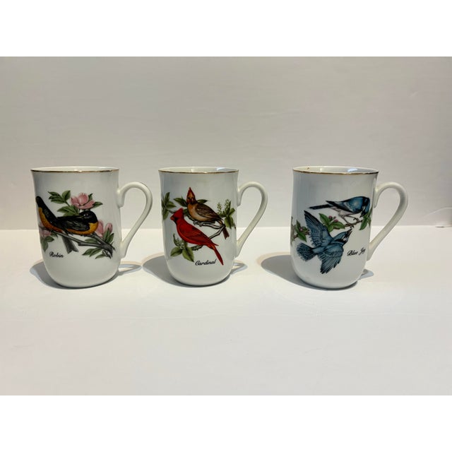 John James Audubon Vintage 1985 John James Audubon Porcelains Blue Jay, Cardinal and Robin Bird Mugs -3 For Sale - Image 4 of 6