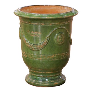French Handmade Terracotta Anduze Planter by La Madeleine For Sale
