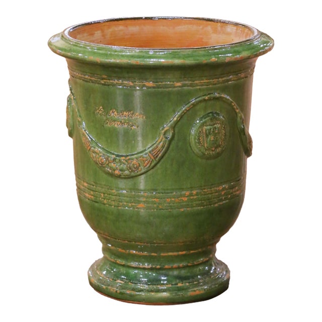 French Handmade Terracotta Anduze Planter by La Madeleine For Sale