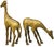 Beautiful and heavy vintage pair of giraffes, meticulously handcrafted of solid brass, and well-made in ornate playful and...