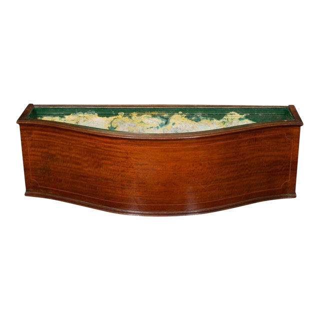 Mahogany Floor Planter With Inlay Banding For Sale