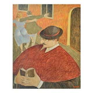 Alberto Gallerati, On the Bad Road, Oil Painting, 1980s For Sale