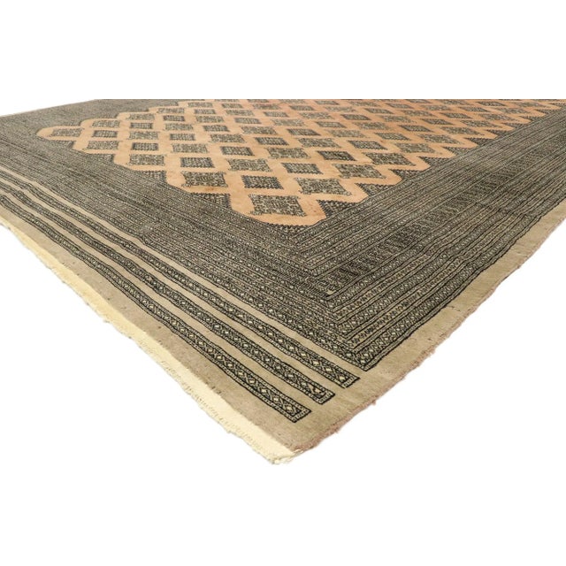 77468 Vintage Pakistani Jaldar Design Bokhara Rug, 09'06 x 12'00. Pakistani Jaldar Design Bokhara rugs are handwoven...